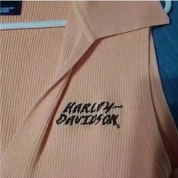 EUC- WOMEN'S XL HARLEY DAVIDSON ORANGE SLEEVELESS SWEATER -DOUBLE
ZIPPER - Picture 3 of 7